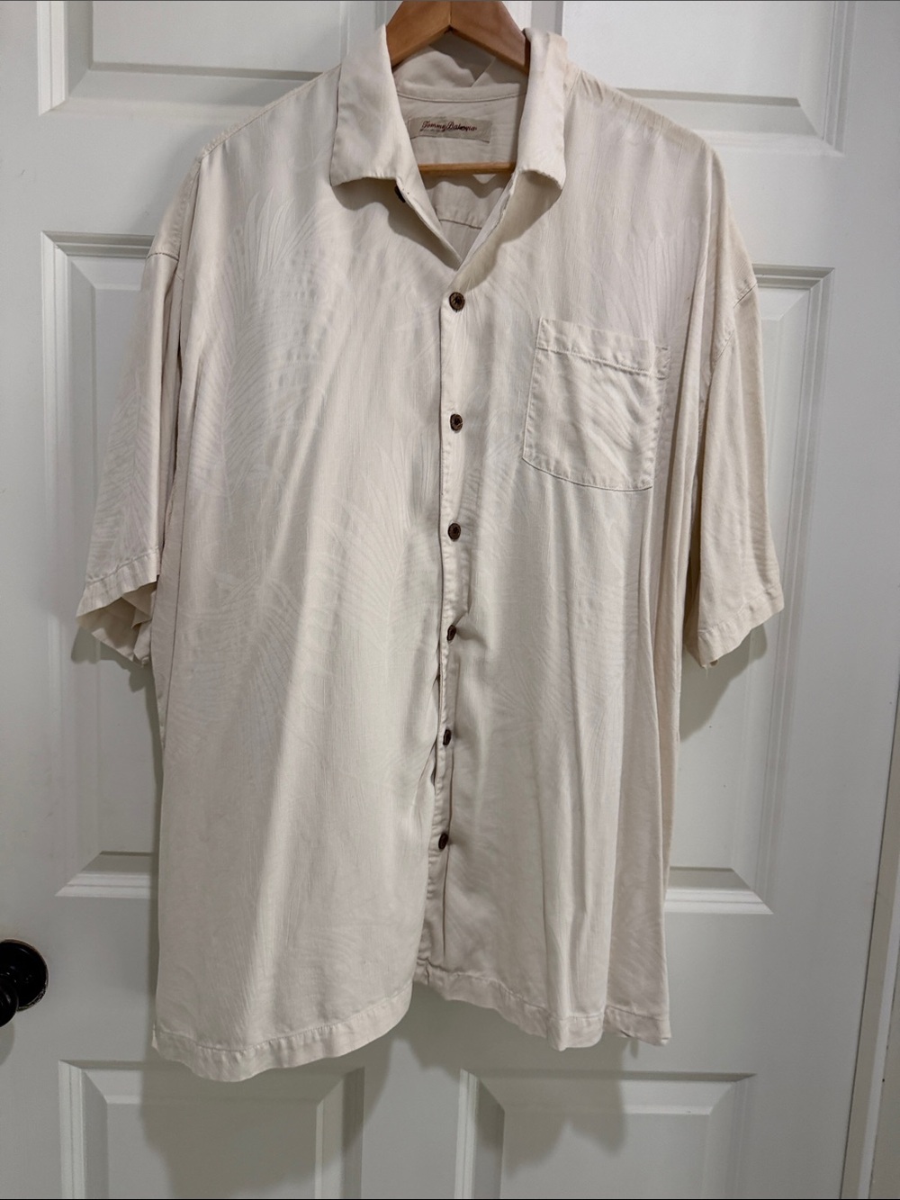 Tommy Bahama Off-White Short-Sleeve Button-Down Shirt